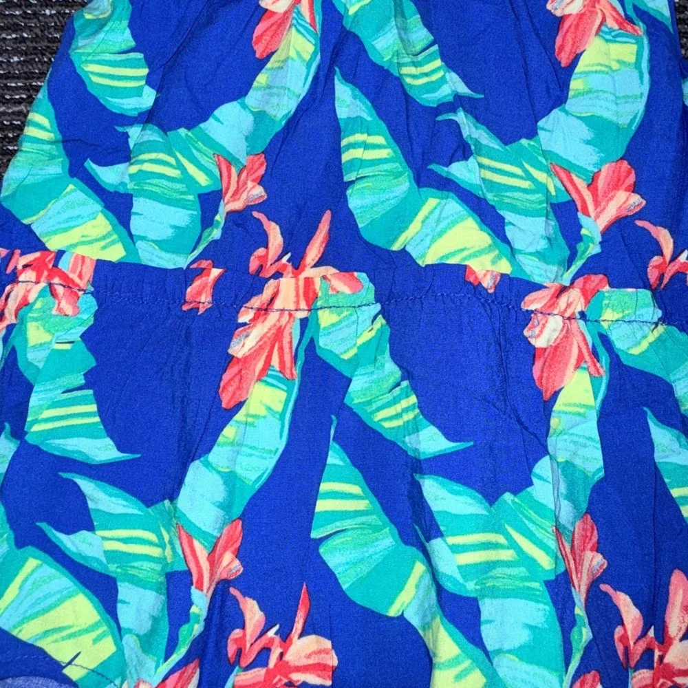 The Childrens Place Tiered Dress Toddler 2T New Tropical Floral Renew Blue